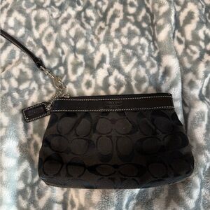 Coach Black Leather Wristlet
